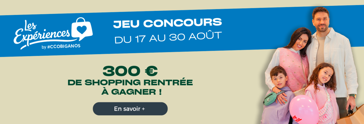 Centre commercial Auchan Biganos 300 euros à gagner en famille